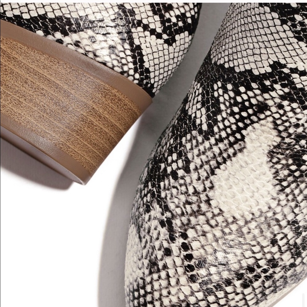 Python Snake Print Ankle Booties Side Zip Boots - image 3